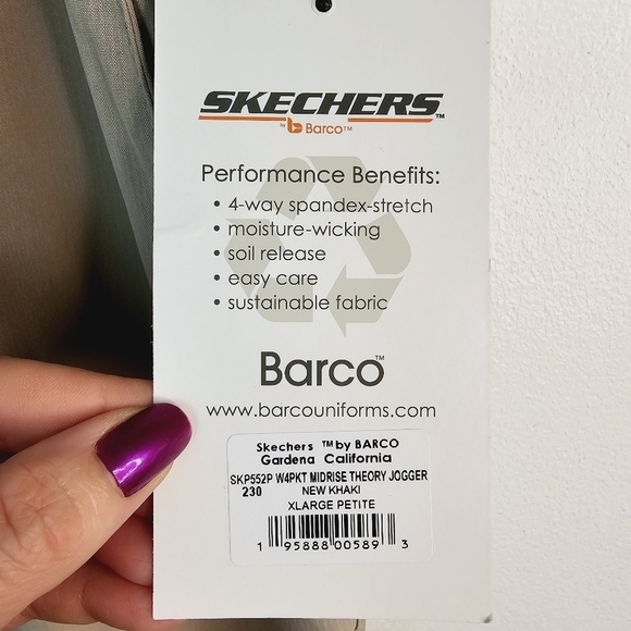 Skechers by Barco Tan Mid-Rise Theory Cargo Jogger Scrub Pants XL Petite - Picture 4 of 9